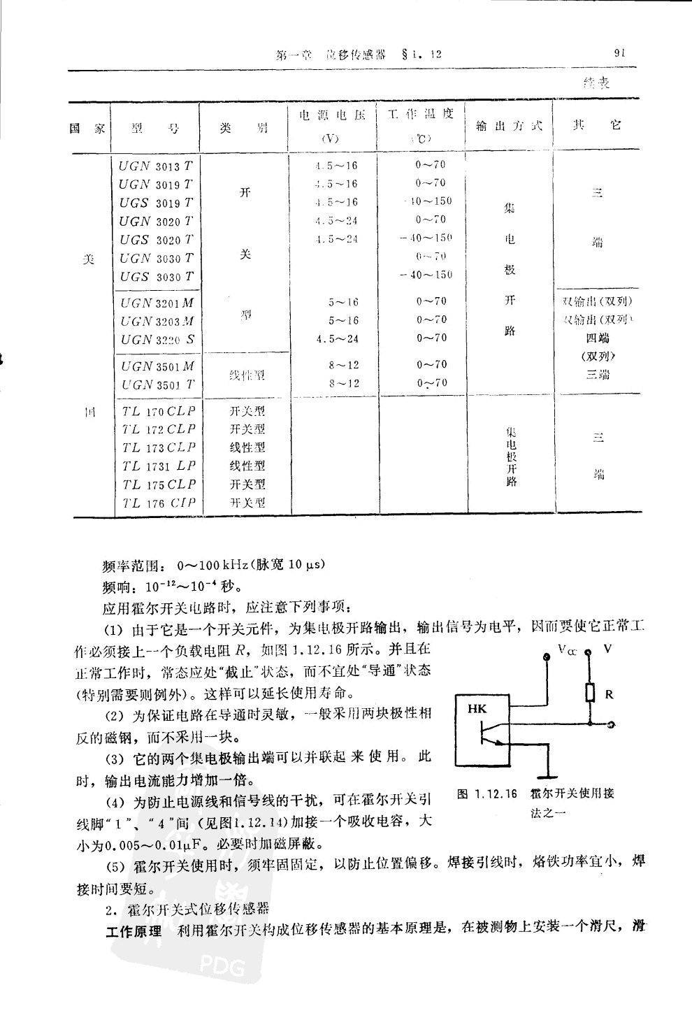 霍爾位移傳感器